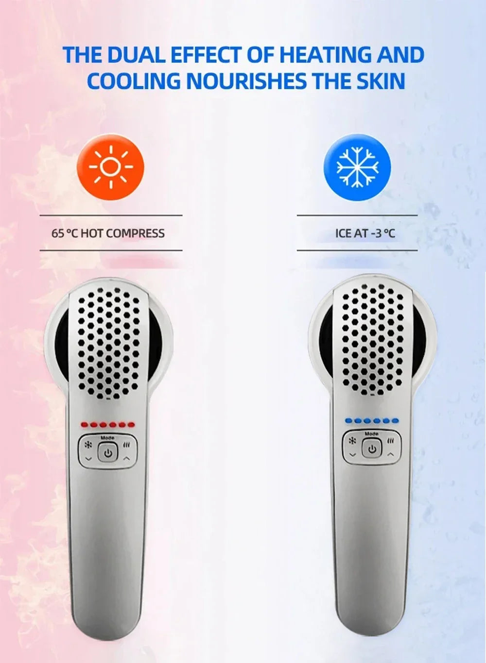 Hot & Cold Facial Hammer Skin Rejuvenation Device – Pore Tightening, Lifting & Anti-Aging Face Massager
