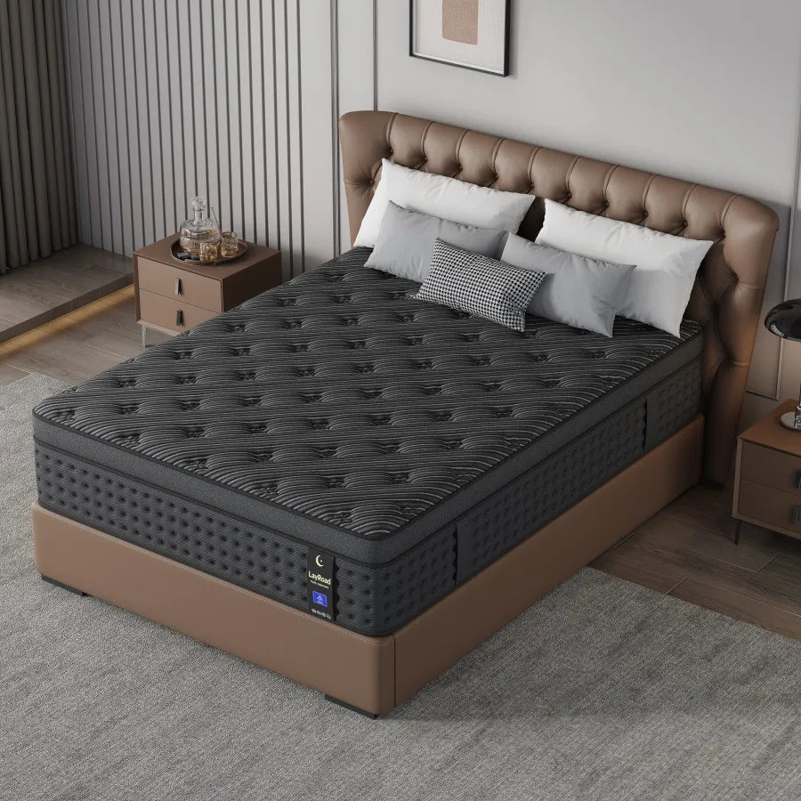 LayRoad 12"/14" Memory Foam Spring Mattress – Medium Firmness, Pressure Relief, Single to King Boxed