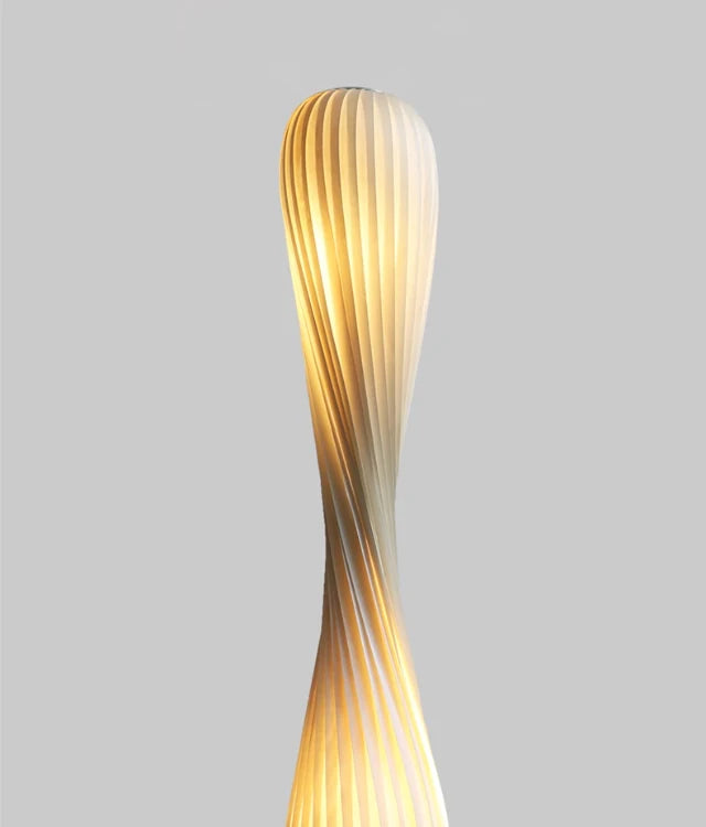 Sculptural Floor Lamp – Twisted Shade Design