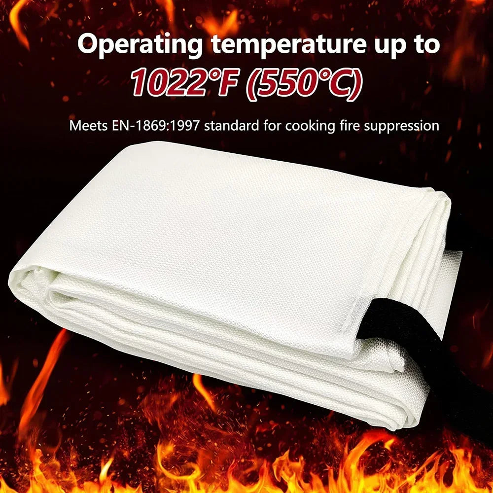 Fiberglass Fire Emergency Blanket – Flame Retardant Suppression Blanket for Home Safety & Survival