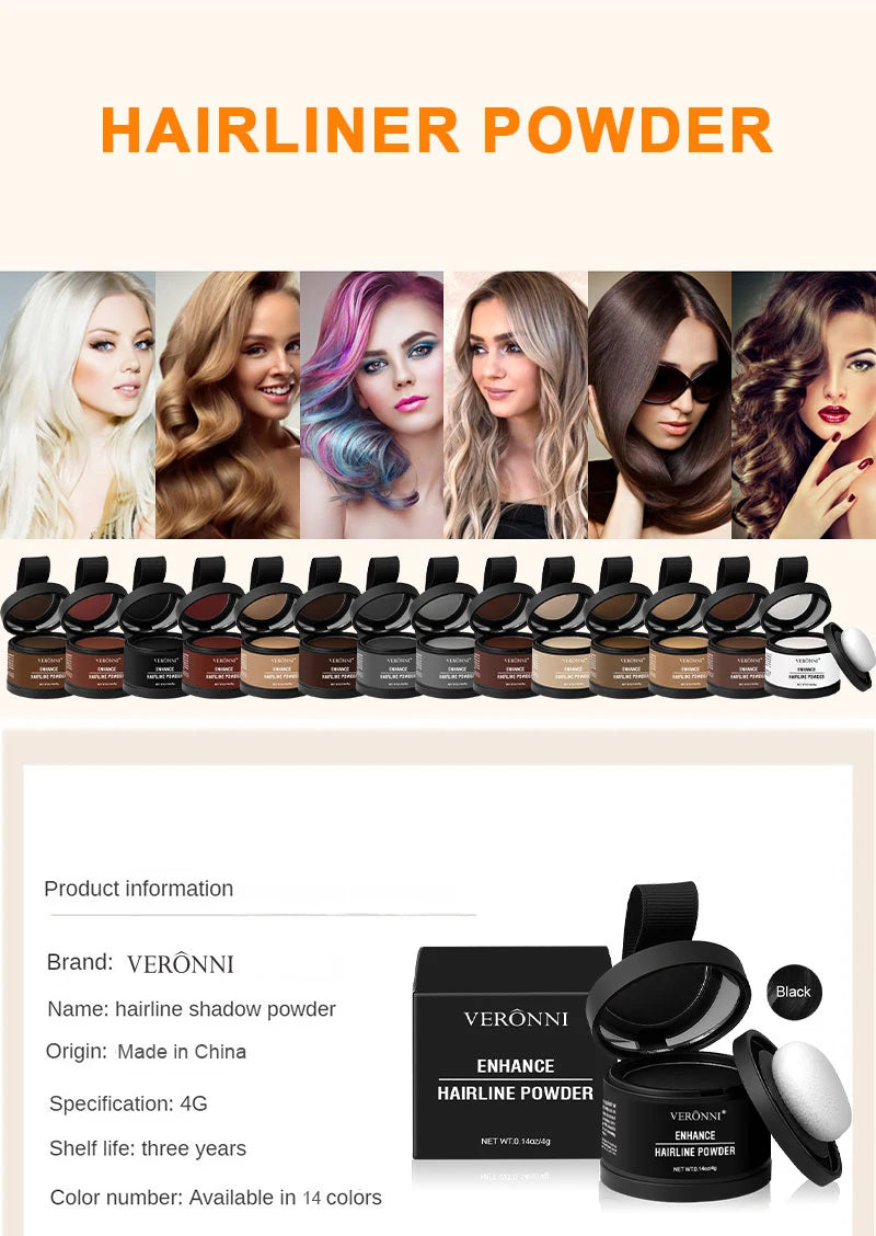 Waterproof Hairline Shadow Powder — Instant Root Cover & Scalp Filler (4g)