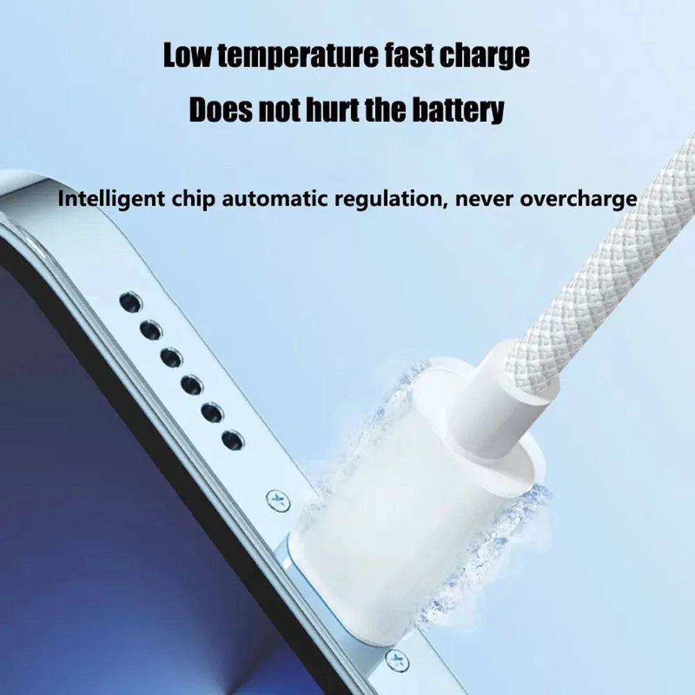 PD 20W USB-C to Lightning Cable — Fast Charging for iPhone & iPad