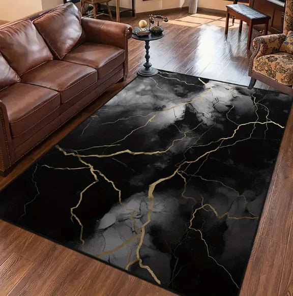 Modern Printed Floor Mat – Soft Lines Design, Living Room, Bedroom, Kitchen, Terrace & Office