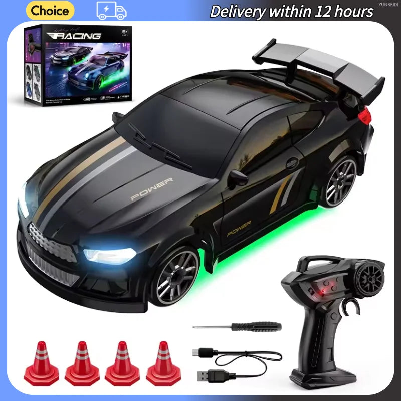 1/64 Scale Mini 4WD RC Drift Racing Car – Type-C Rechargeable Desktop Racer