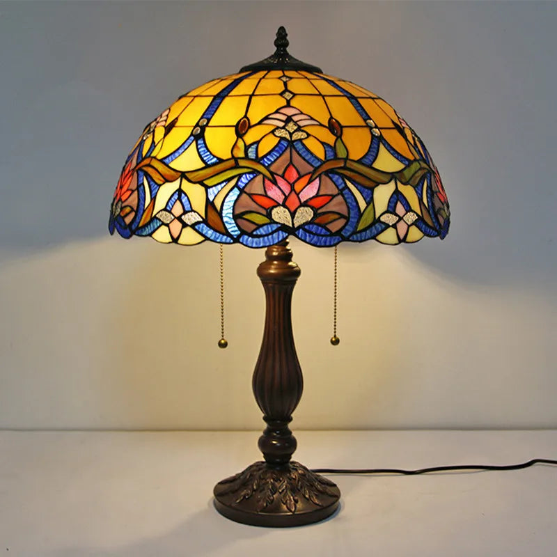 Stained Glass Table Lamp – Decorative Resin Base