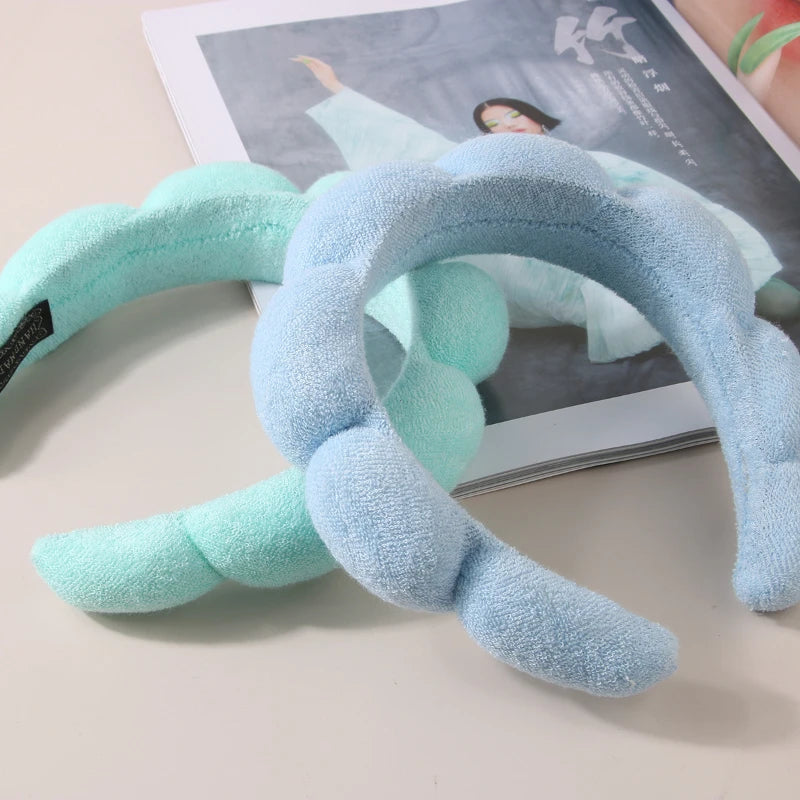 Puffy Spa Headband & Wristbands Set — 3 Pack