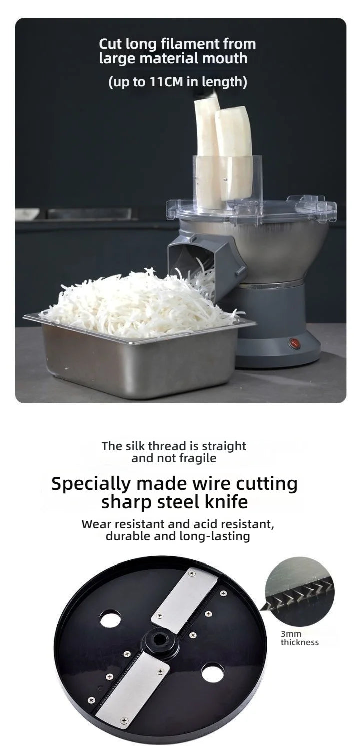 HomeWare M1 Multifunctional Vegetable Cutter & Food Processor – Cube, Shred & Slice, Large-Caliber Inlet