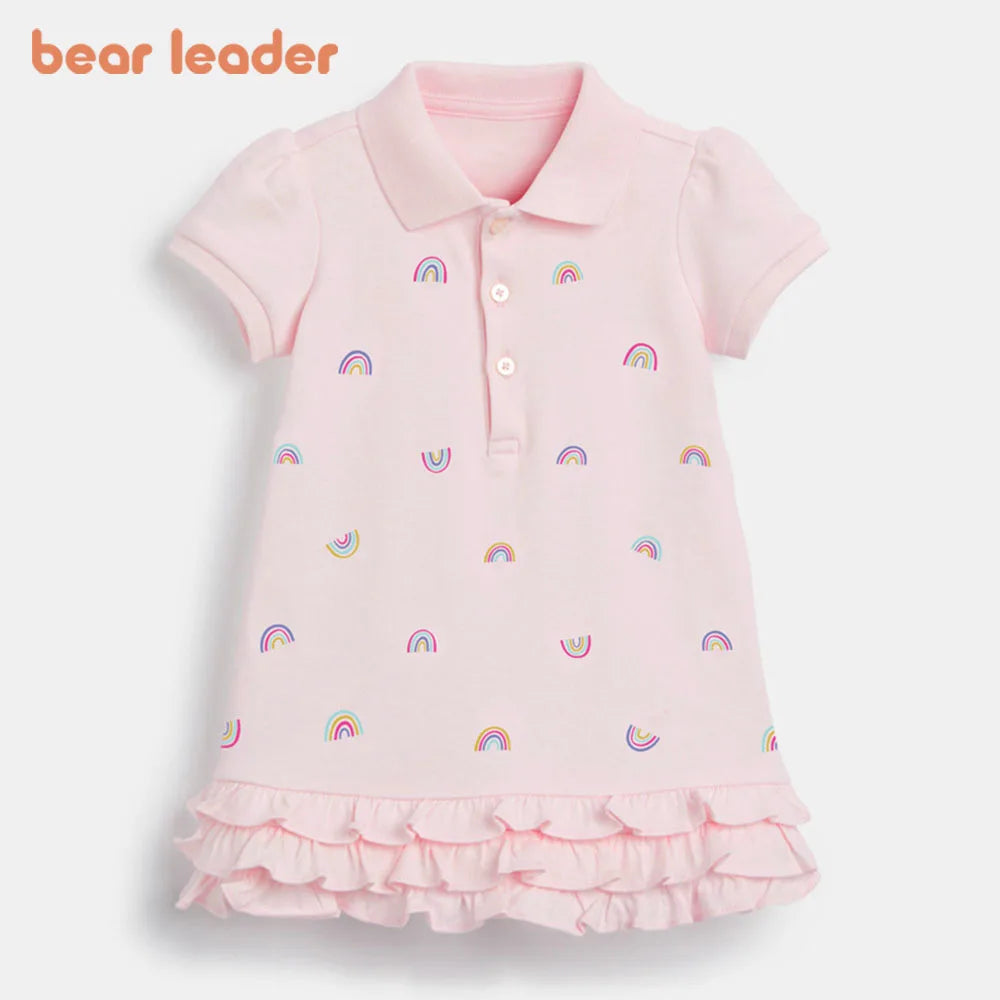 Rainbow Ruffle Girls Princess Dress — Summer Costume Casual Dress for Kids