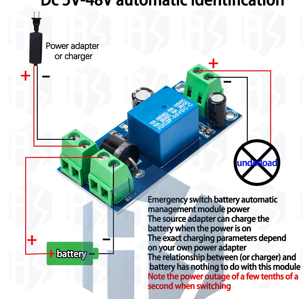 YX850 Power Failure Auto-Switching Standby Battery Module – DC 5V–48V Universal Emergency Converter