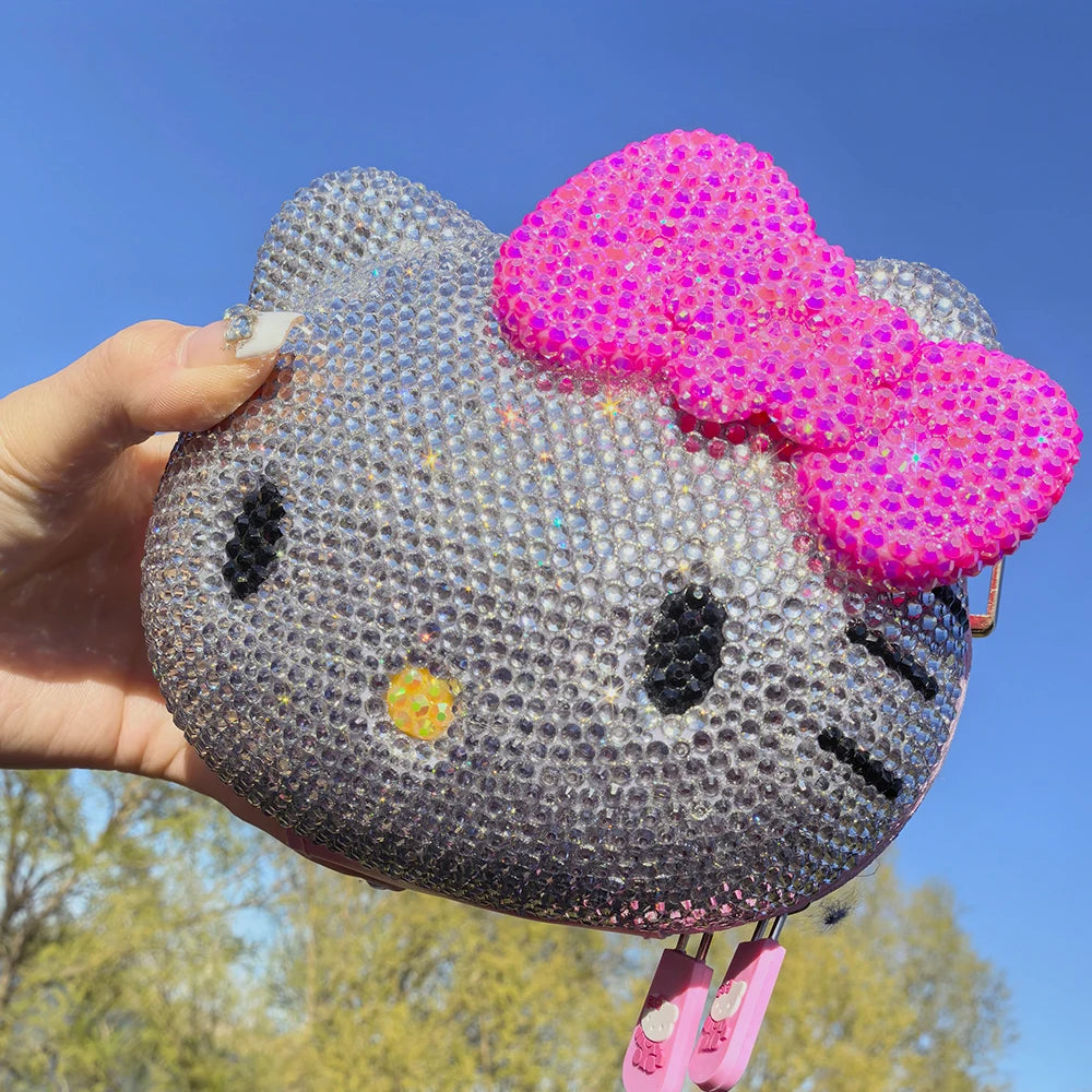Handmade Rhinestone Crystal Crossbody Bag – Kawaii Kids Girls Luxury Handbag Birthday Gift