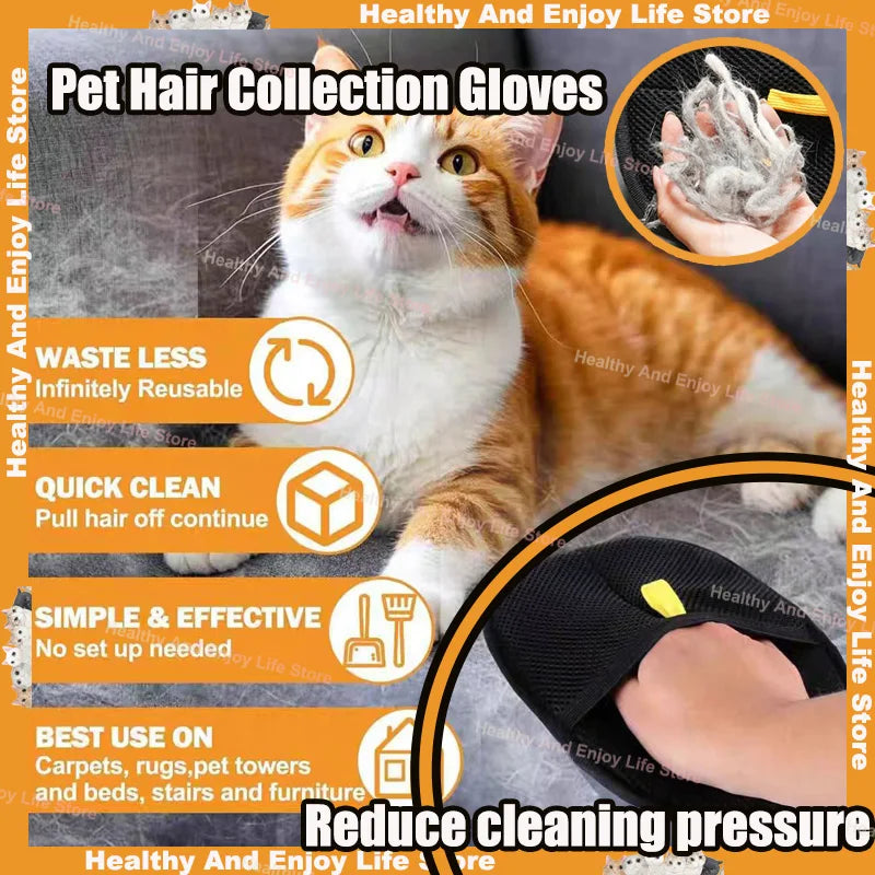 Pet Grooming Gloves — Double-Sided Hair Remover