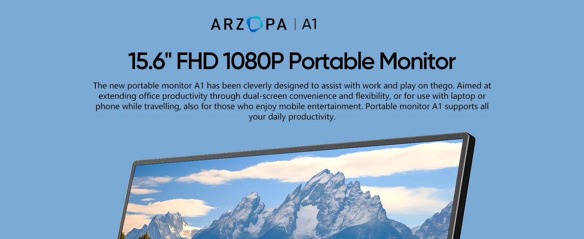 15.6-Inch Portable Monitor – Full HD IPS & Dual Speakers