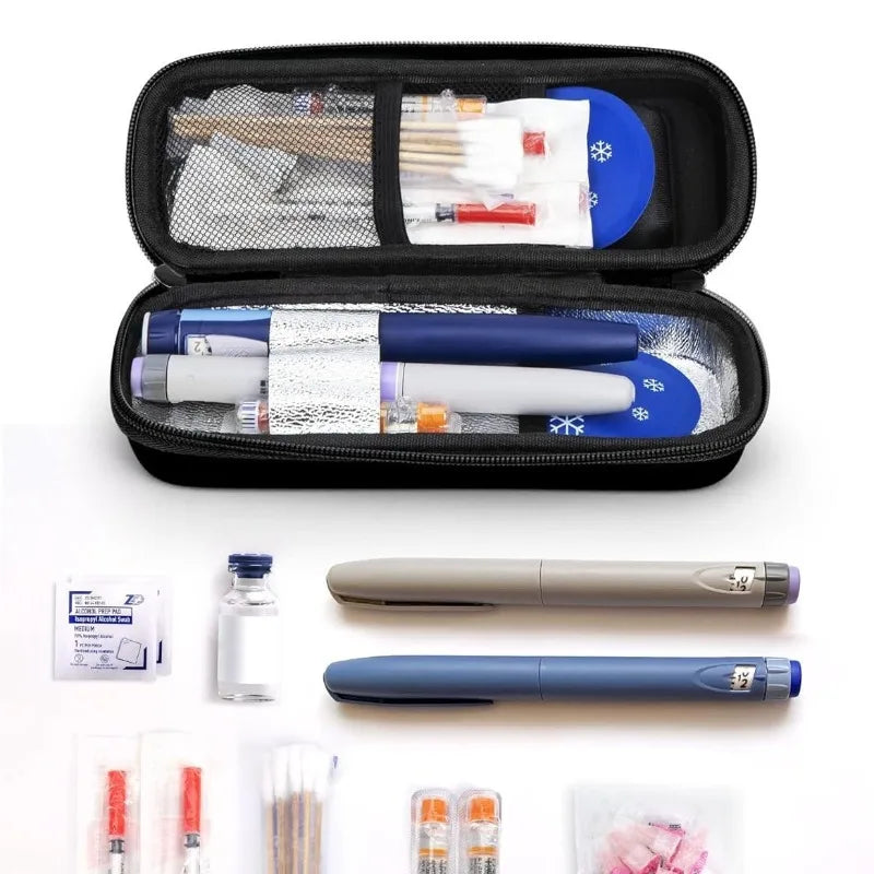 Insulin Cooler Travel Case with Thermometer Display – Waterproof Diabetic Medicine Organizer Bag