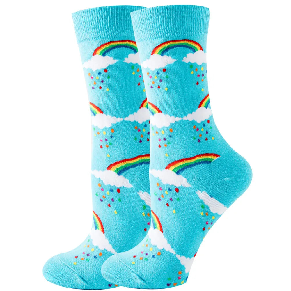 Women's Animal Print Socks – Cotton-Blend Crew