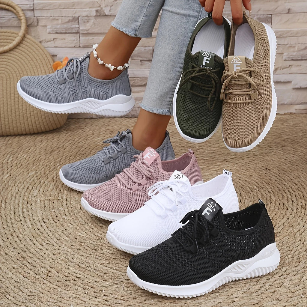 Women's Knit Leisure Sports Shoes – Soft Sole Running & Tennis Sneakers