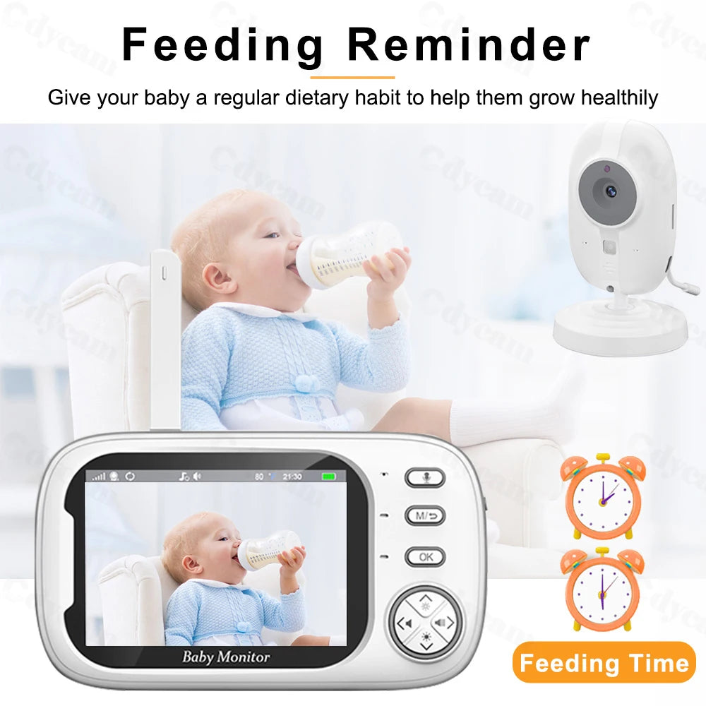 3.5" Wireless Video Baby Monitor – Night Vision, Temperature Monitoring, 2-Way Audio | No WiFi Needed