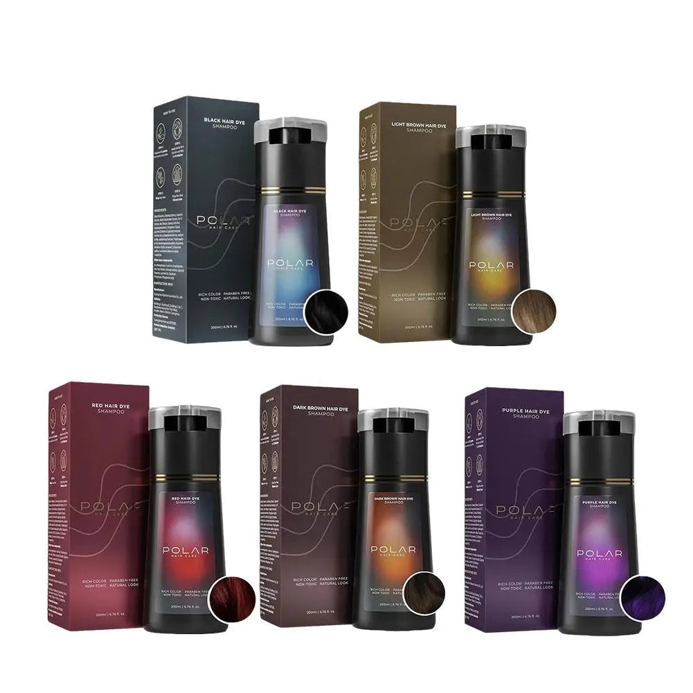 Hair Dye Shampoo For Gray Hair For Women Men Natural Hair Dye Kit Semi Permanent Hair Dye Shampoo Black Brown Purple 200ml