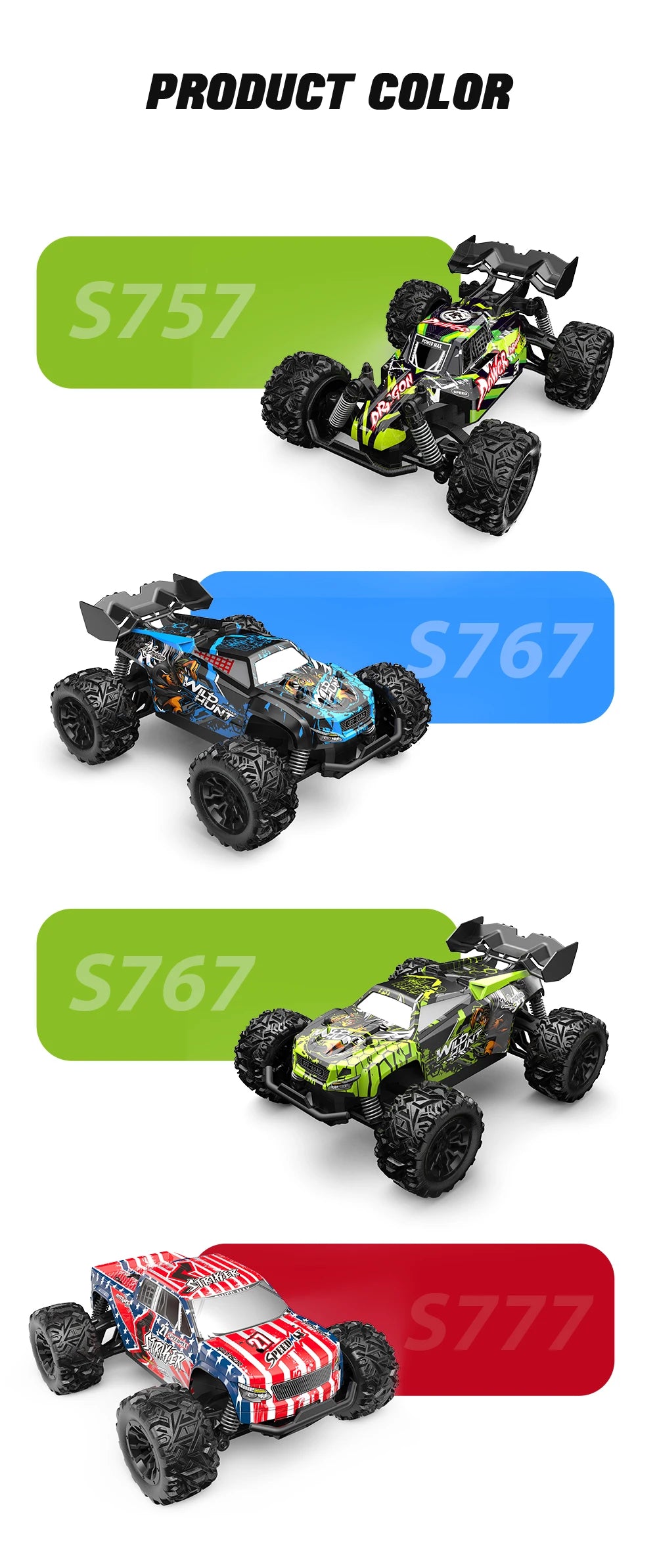 1:20 Scale 4WD RTR RC Monster Truck – High Speed Off-Road Climbing Drift Remote Control for Kids