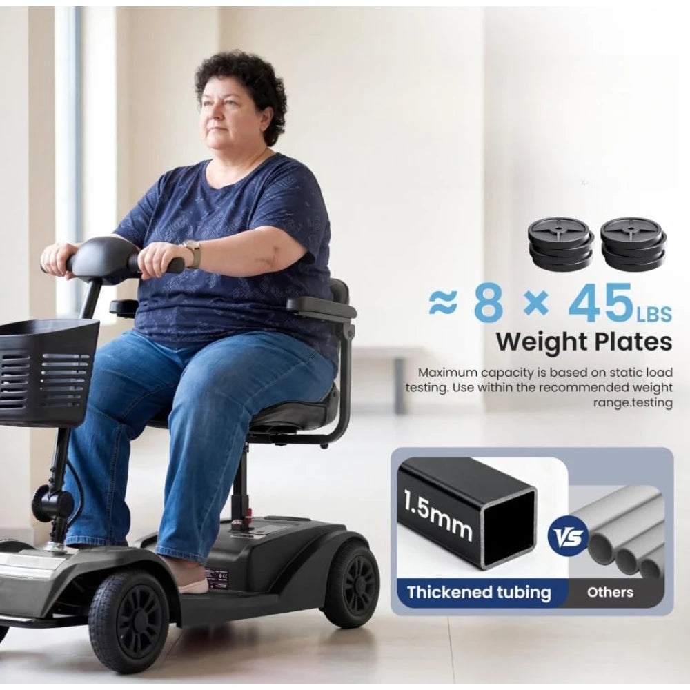 Long-Range 4-Wheel Mobility Scooter – 15–25 Mile Range, 300 lb Capacity