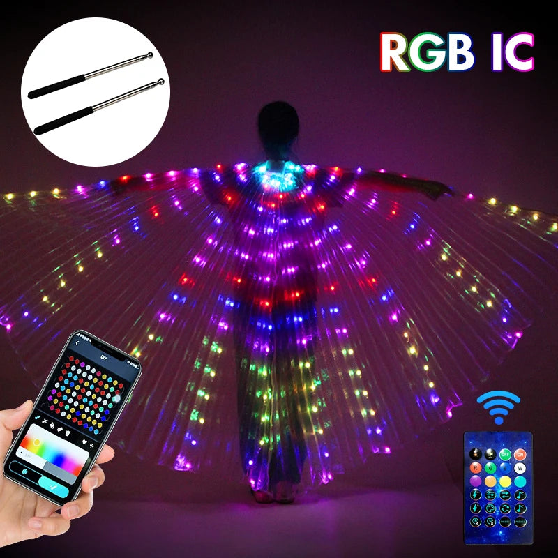 RGB LED Butterfly Wings Costume — Belly Dance & Halloween Dress-Up