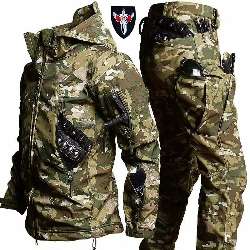 Men's Tactical Fleece Set – Waterproof Soft Shell Jacket & Pants