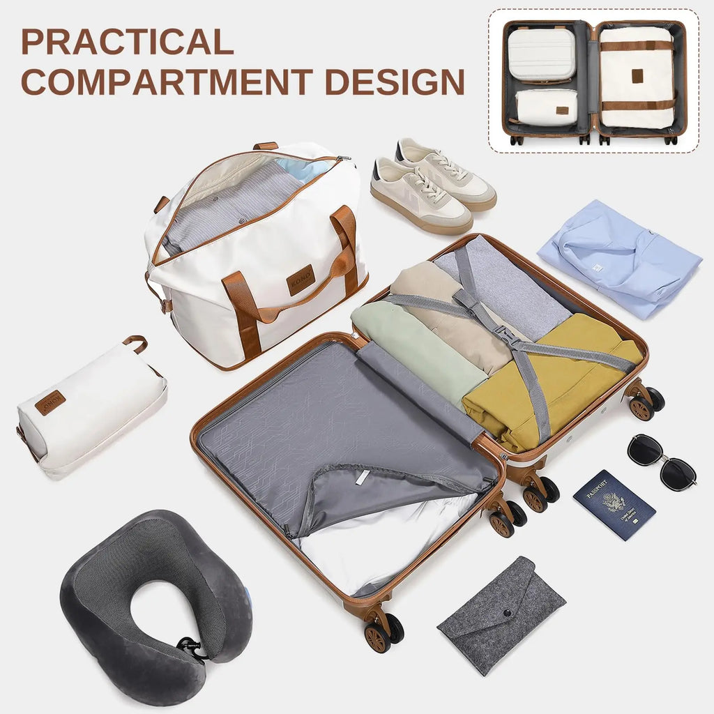 Kono ABS Luggage Set – TSA Lock & Spinner Wheels