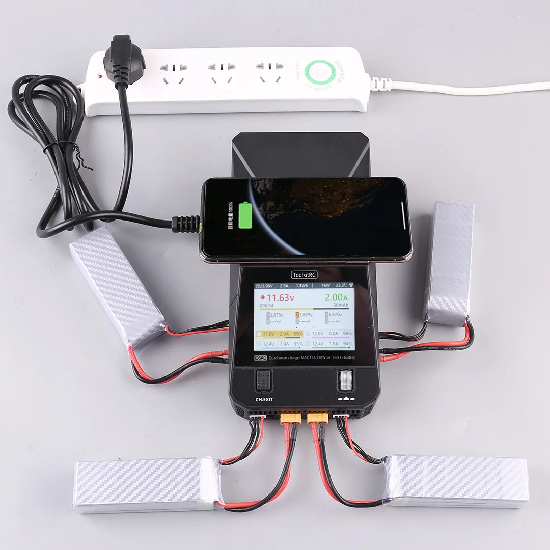 ToolkitRC Q6AC Multi-Chemistry Battery Charger — LiPo, LiFePO4, NiMH & Lead-Acid
