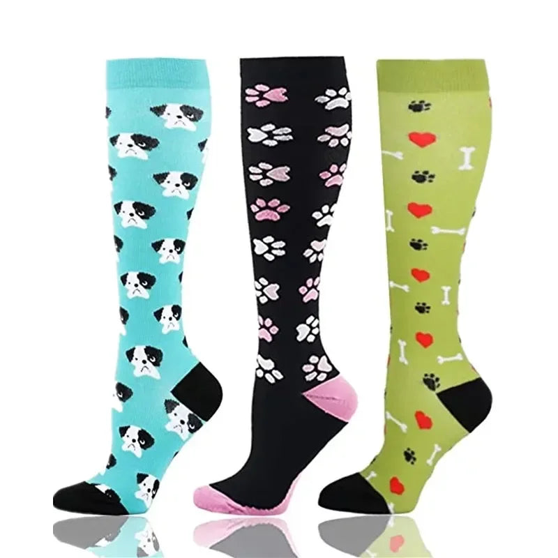 Knee High Compression Socks 20-30mmHg – 3 Pairs for Diabetes, Varicose Veins, Edema, Nurse & Running