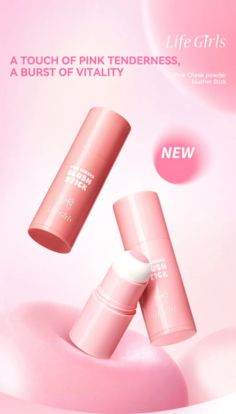 Korean Pink Two-Ball Blush Sponge Applicator — Instant Glow