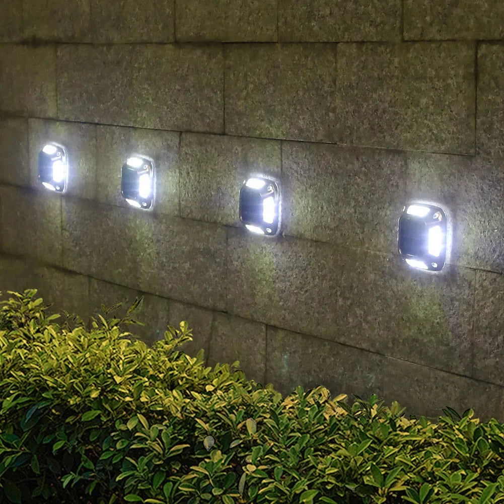 Solar Ground Garden Light — 8 LED Waterproof Warm Light Driveway Marker Lamp