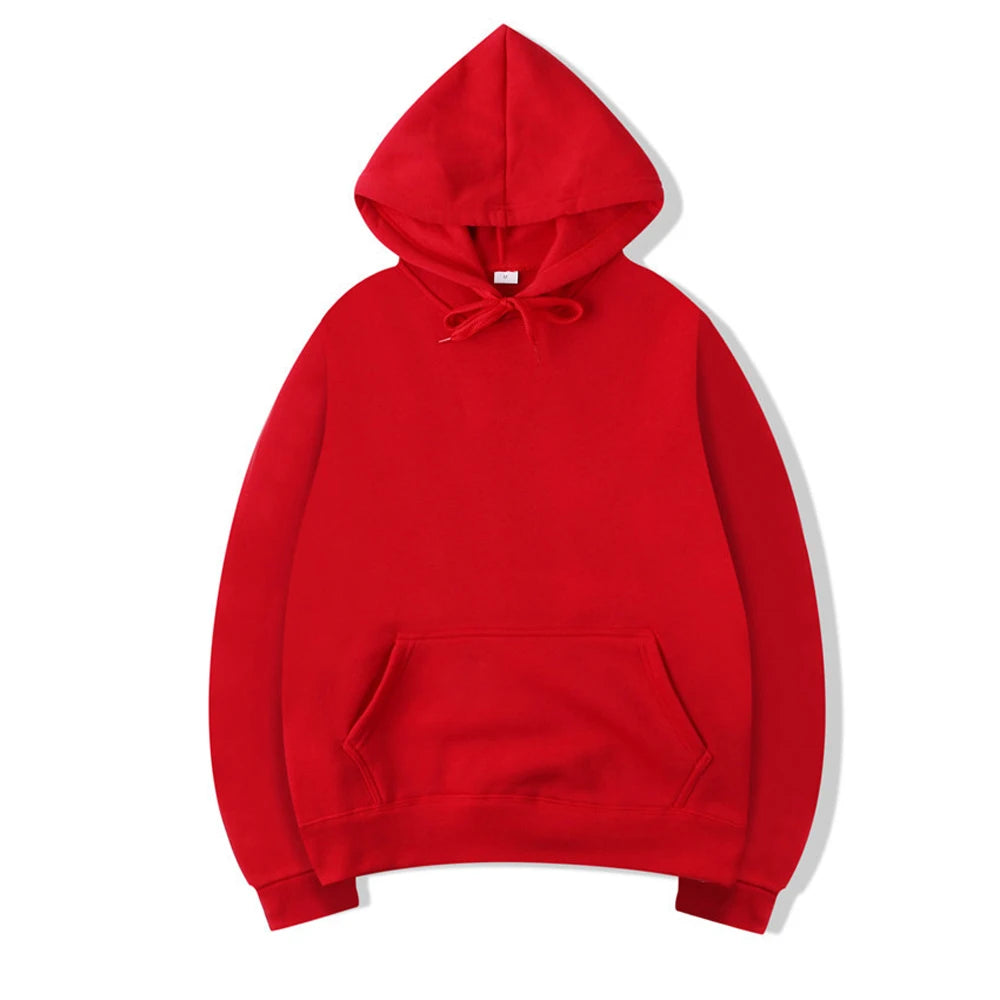 Unisex Oversized Pullover Hoodie Sweatshirt – Solid Color Casual Fleece for Men & Women