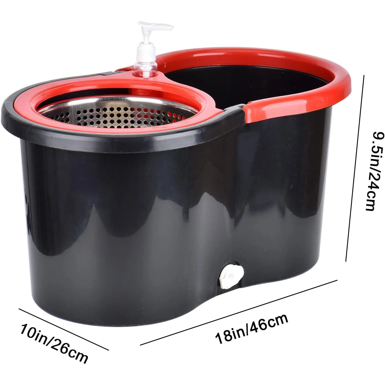 360° Spin Mop & Bucket Set — 3 Microfiber Heads, Stainless Steel Basket, 61" Adjustable Handle