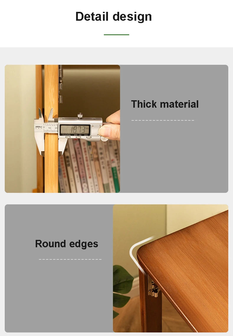 Foldable Bamboo Computer Desk — Student Writing Workbench, Bedroom & Bedside Use, 83cm & 103cm