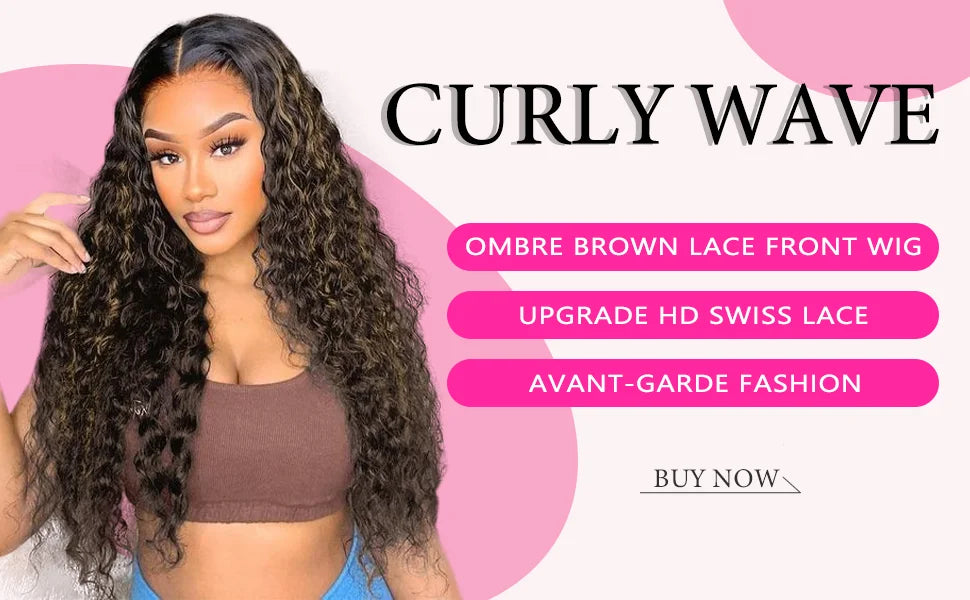 250 Density Curly 1B/30 Highlight Ombre Human Hair Wigs 13x6 HD Lace Frontal Wig Pre Plucked Brazilian Deep Wave Human Hair Wig
