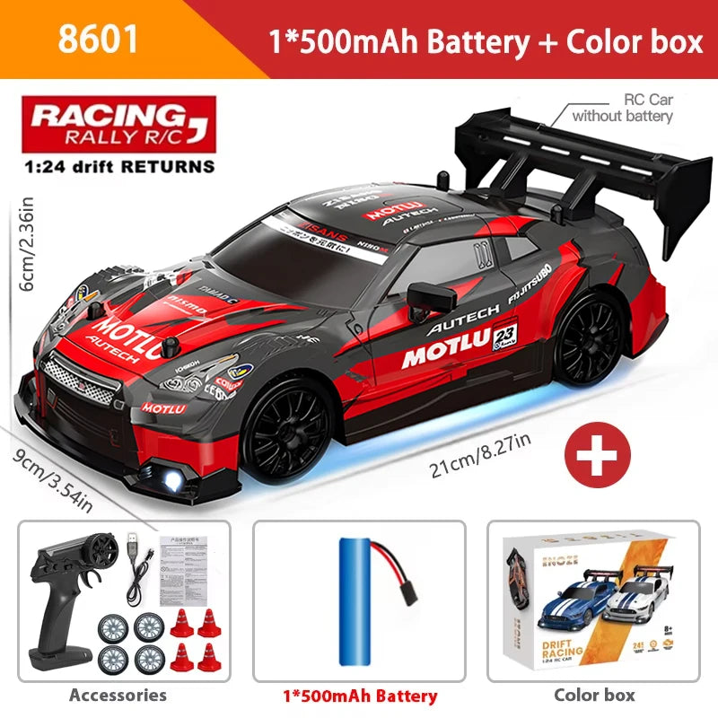 1:24 Scale 4WD RC Drift Car – 20KM/H High Speed LED Racing Vehicle