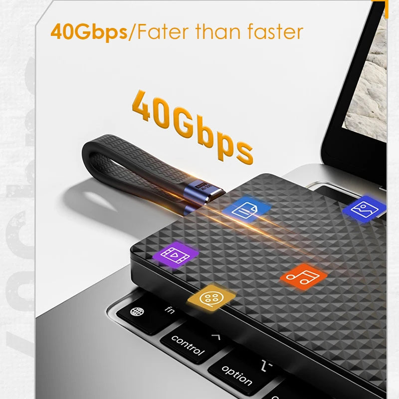 40Gbps USB4 Cable — 8K@60Hz Video, 240W Charging & Thunderbolt 4 Compatible