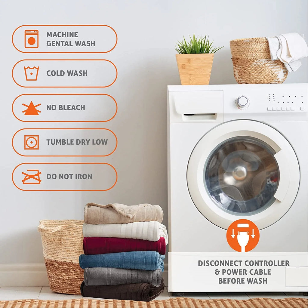 Electric Heated Blanket – Soft Throw with 6 Heating Levels, 4-Hour Auto-Off & Overheat Protection