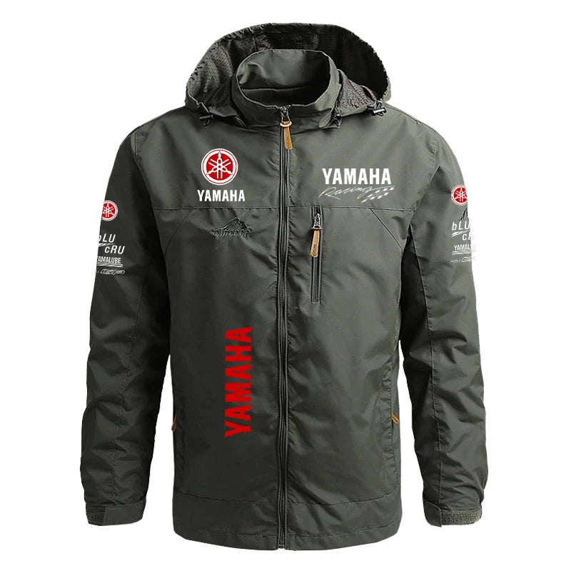 Yamaha Men's Motorcycle Tactical Jacket — Windproof Waterproof Hooded Moto Biker Coat