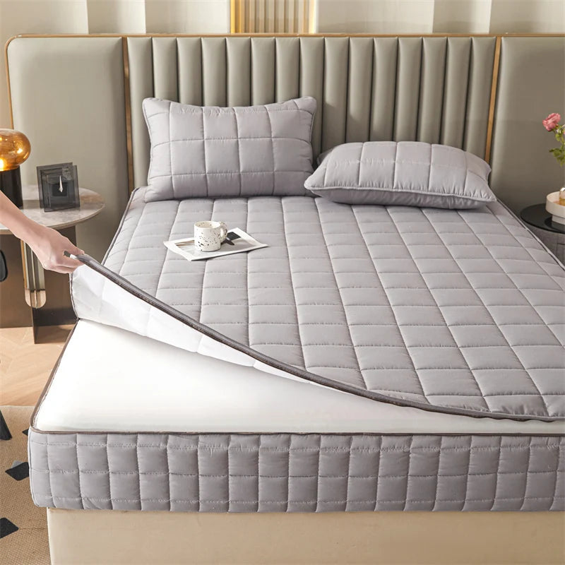 Six-Sided All-Inclusive Mattress Cover with Zipper – Thickened Quilted Protector, Custom Sizes