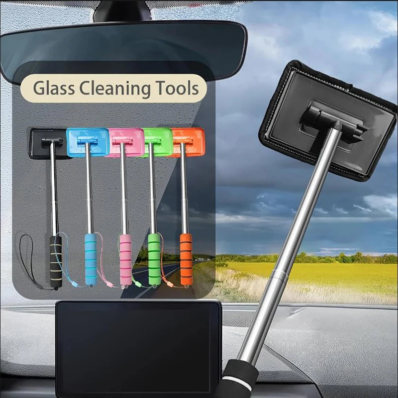 Telescopic Car Windshield Wiper & Squeegee — Multi-Function Glass Scraper, 32–50cm, 5 Colors