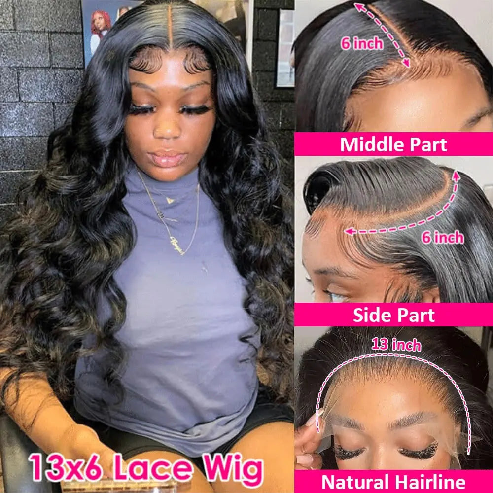 250 Density Body Wave Lace Front Wig | 13x4 13x6 5x5 HD Glueless Pre-Plucked Bleached Knots Brazilian Human Hair