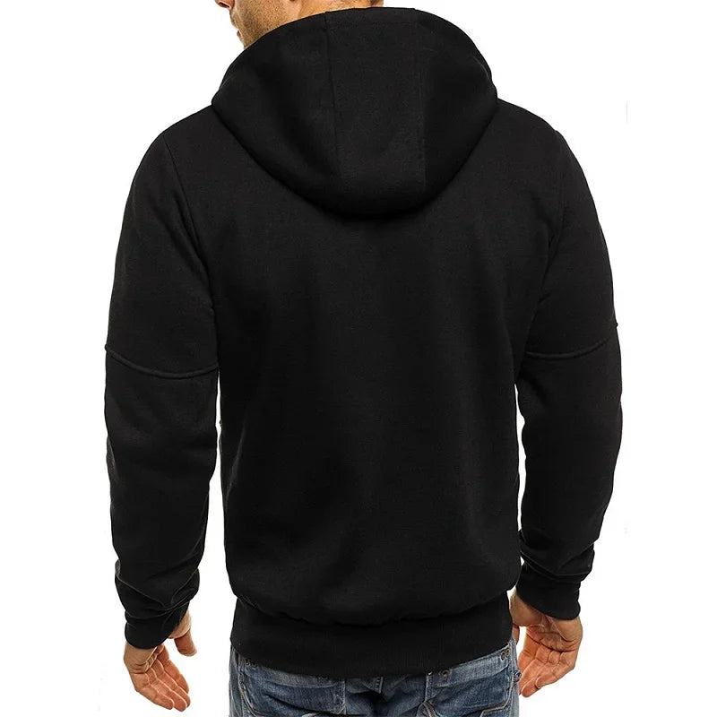 Men's Zip Hooded Sweatshirt Jacket — Casual Everyday Zip-Up Hoodie