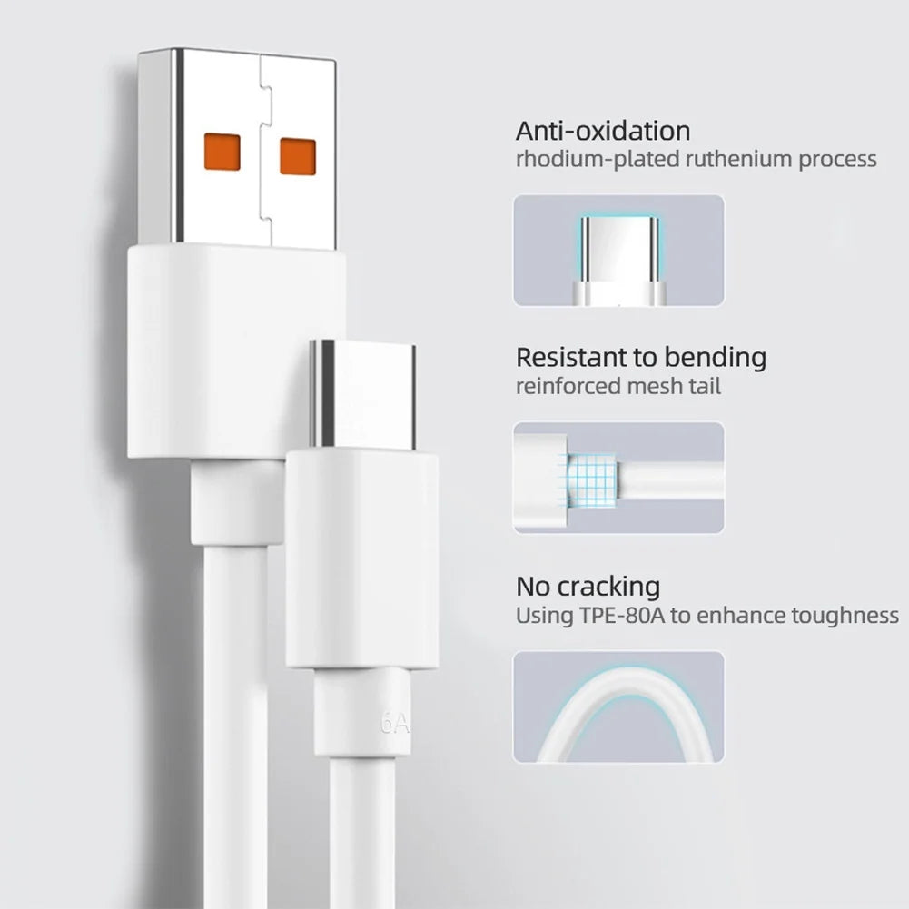 Xiaomi 6A USB-C Cable — Fast Charging & High-Speed Data Transfer