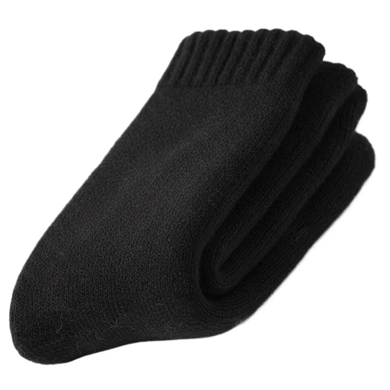 Thick Wool-Blend Winter Socks in Solid Colors