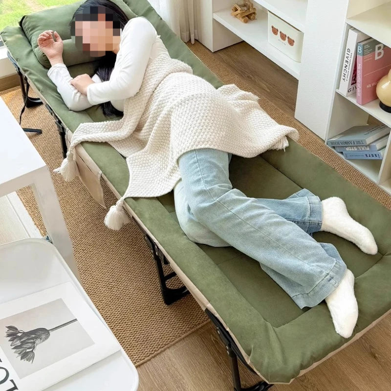 Upholstered Folding Bed with Mattress – Modern Single Lounge Sleeping Bed, Home Furniture