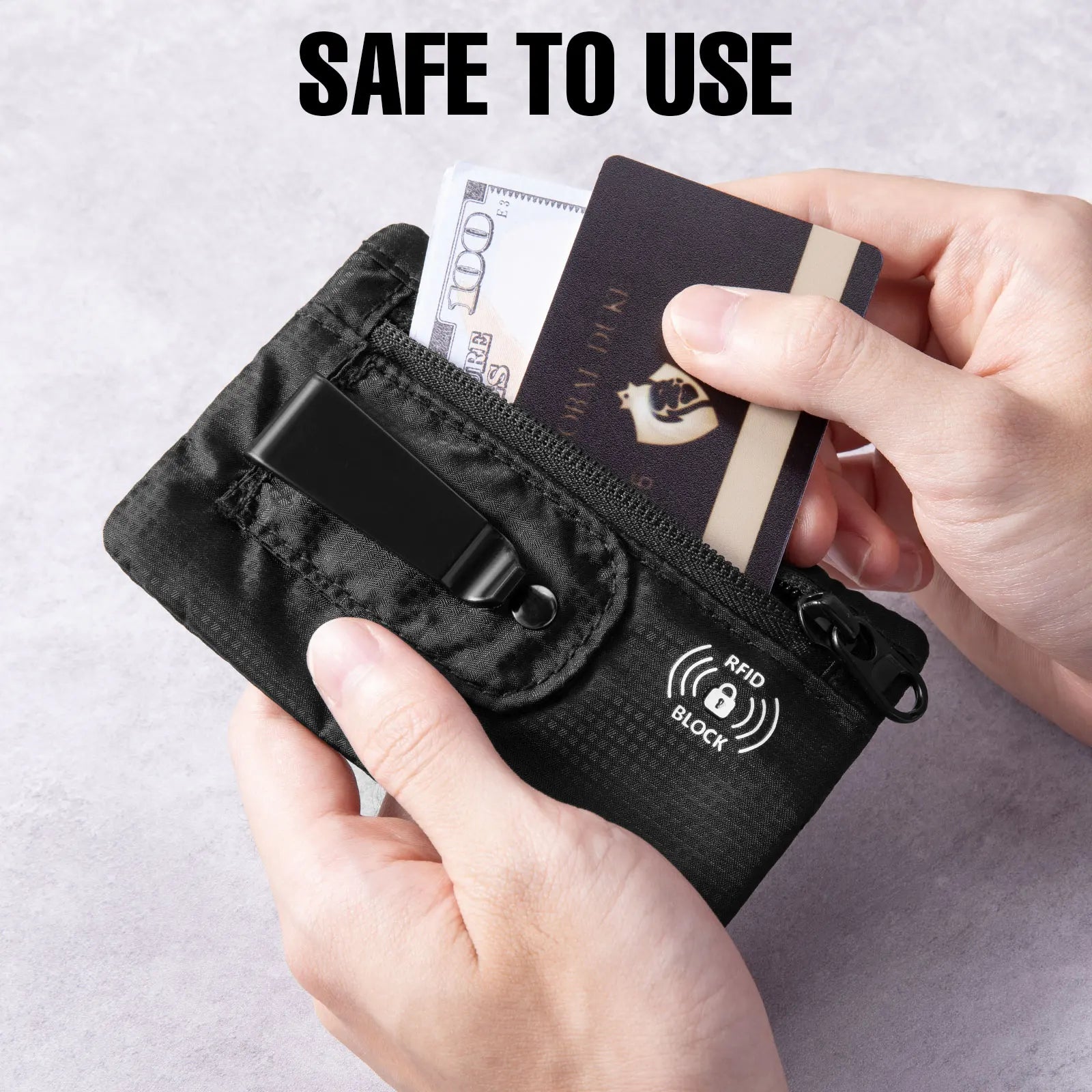 RFID Blocking Hidden Money Belt – Large Travel Pouch for Cards, Cash & Passport