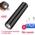 PwwQmm Mini XPE+COB Flashlight – 500 Lumen, Zoomable, 3-Mode, USB Rechargeable, Waterproof Camping Light