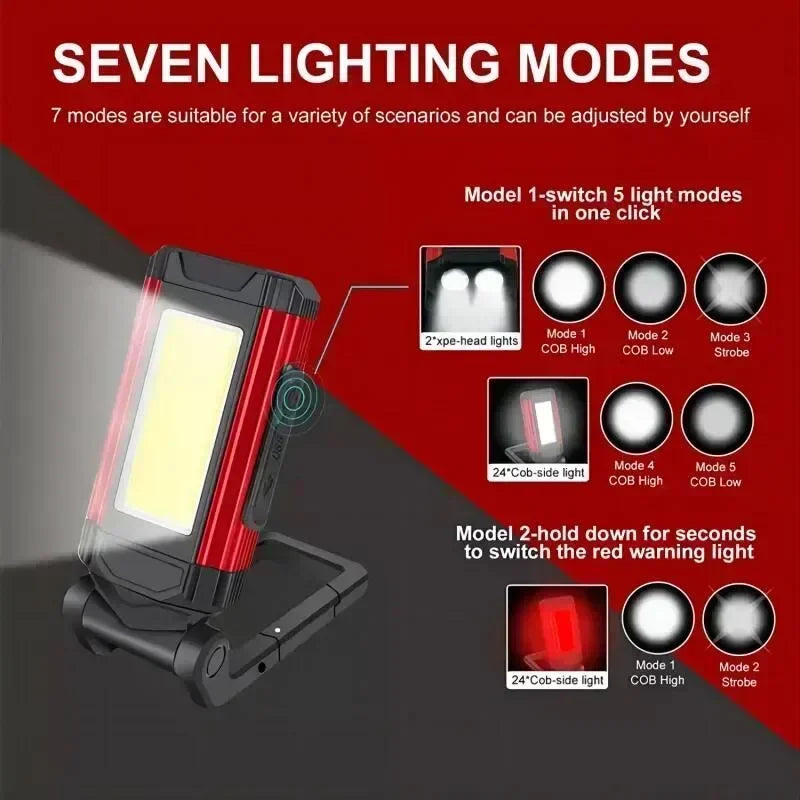 ESMARTER K011 XPE+COB Work Light – 600 Lumen, 5 Modes, Power Bank Function, IP64, USB Rechargeable