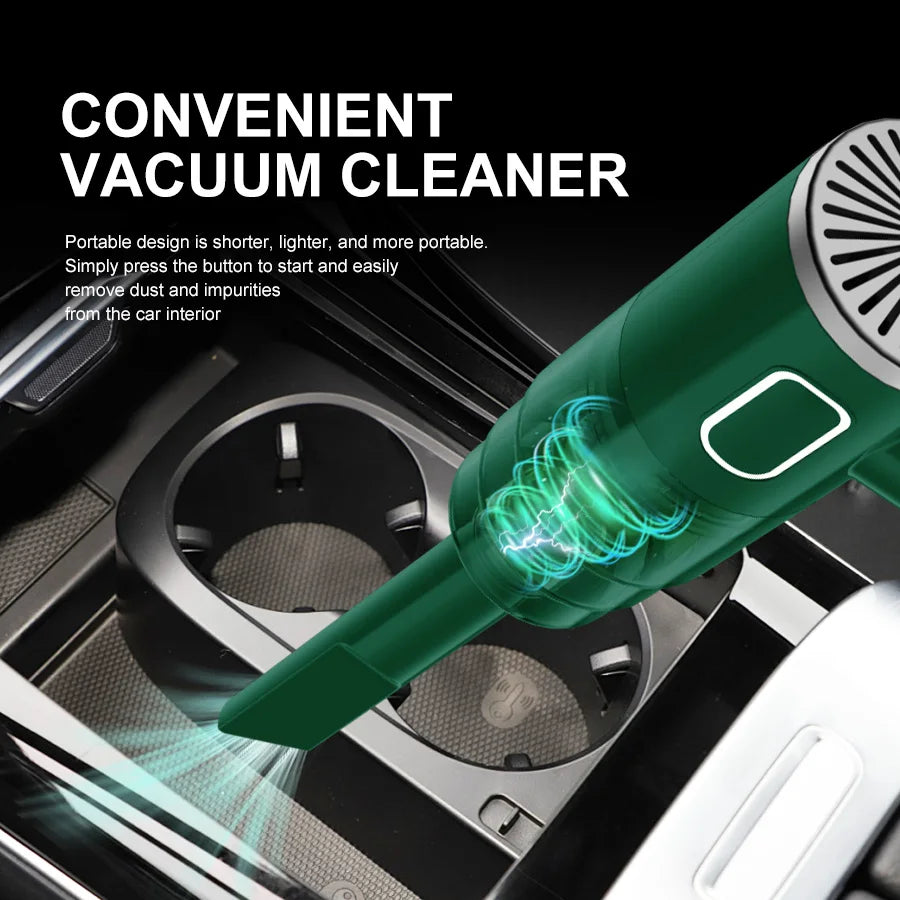 ABS Portable Wireless Car Vacuum Cleaner — Powerful Mini Cleaning Machine for Home, Carpet & Car