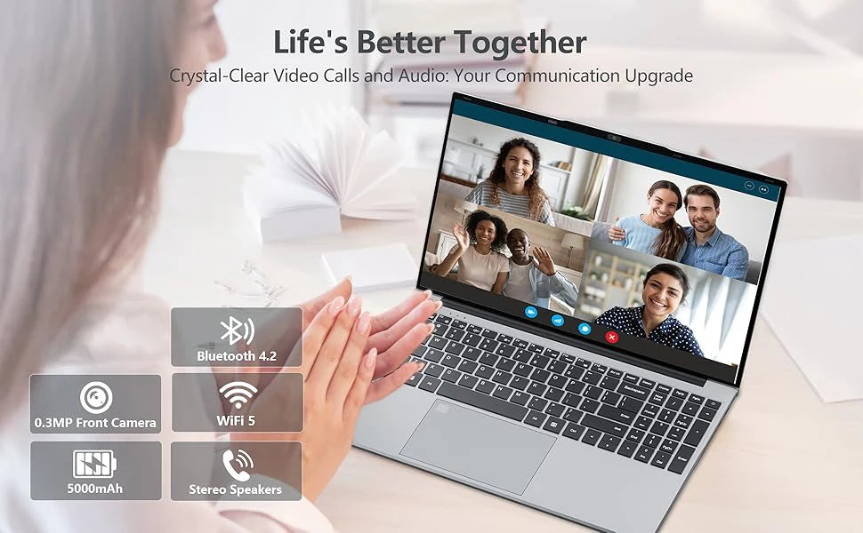 15.6" Ultra Slim Laptop – Intel Core i3-6100U, 16GB RAM, Up to 2TB SSD, Windows 11 Pro